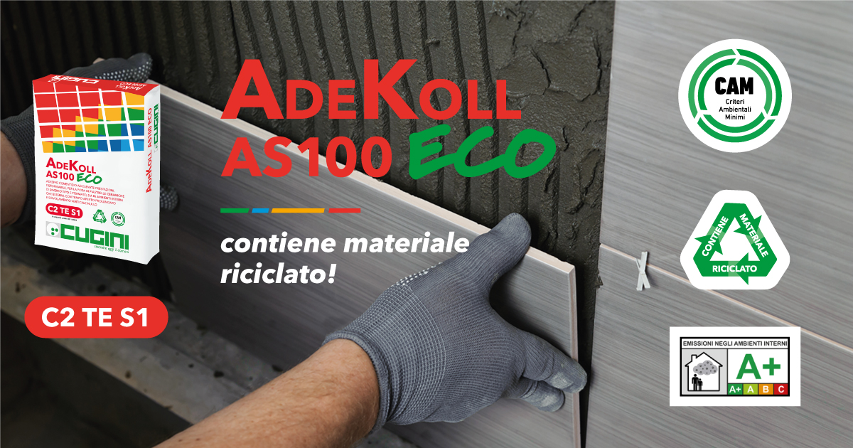 Adekoll AS100 Eco, Adesivo Cementizio con Materiale Riciclato