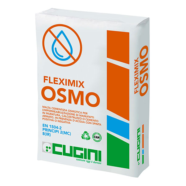 Rivestimento minerale ad azione osmotica per l’impermeabilizzazione di manufatti in muratura, calcestruzzo o cemento armato, in presenza d’acqua con spinta positiva o negativa